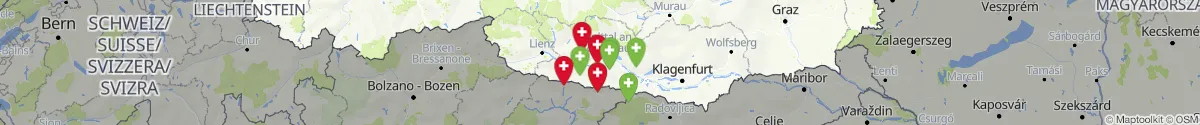 Kartenansicht für Apotheken-Notdienste in der Nähe von Greifenburg (Spittal an der Drau, Kärnten)